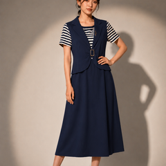 Layered Waistcoat Midi Dress
