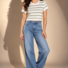 Striped Ribbed Crop Top