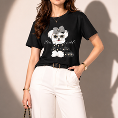Textured Puppy Graphic T-Shirt