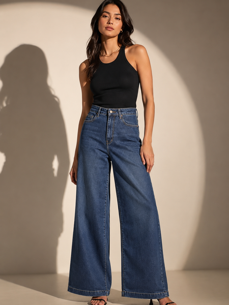 High-Rise Wide-Leg Jeans