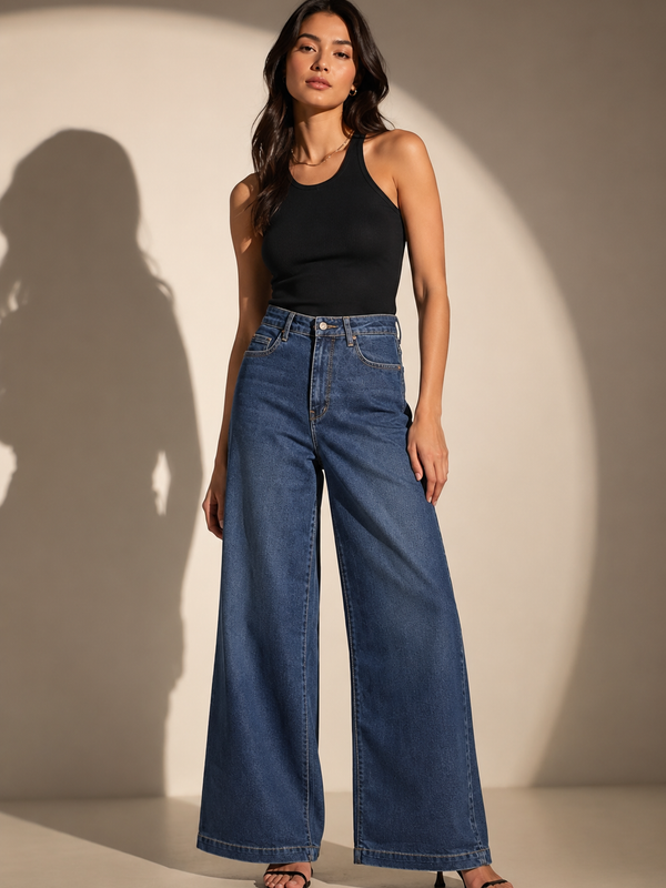 High-Rise Wide-Leg Jeans