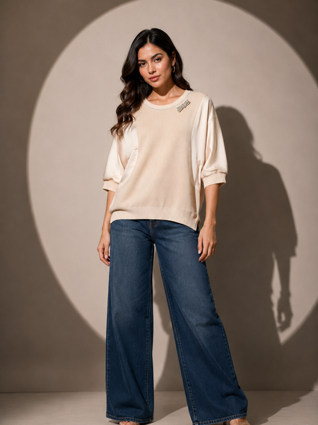 Textured Knit Blend Top