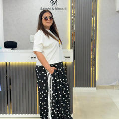 Polka Dot Wide-Leg Trousers w