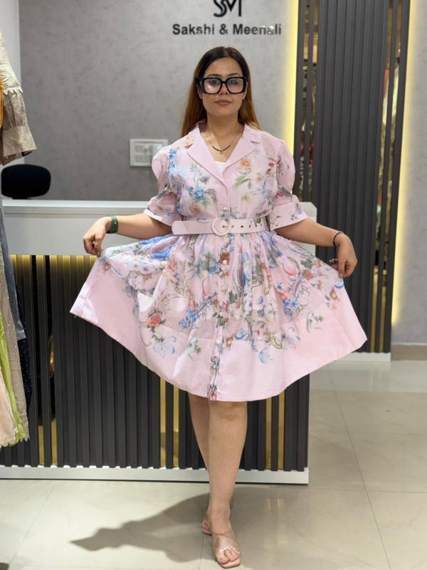 Floral Belted Shirt Dress