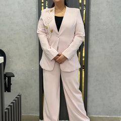 TAILORED BLAZER AND WIDE-LEG TROUSERS SET