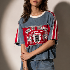 Oversized Slogan Panel T-Shirt