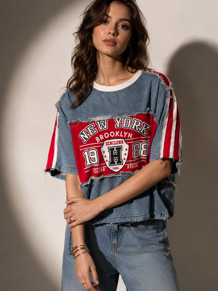 Oversized Slogan Panel T-Shirt