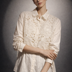 Lace Panel Structured Shirt