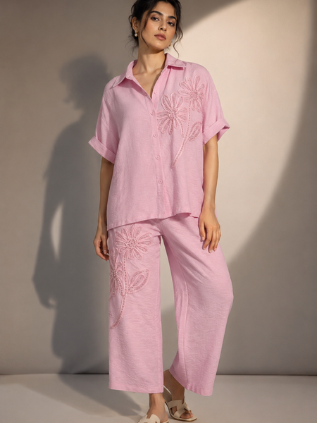 Floral Embellished Relaxed Co-Ord Set