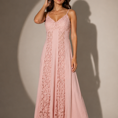 Lace Panel Midi Dress