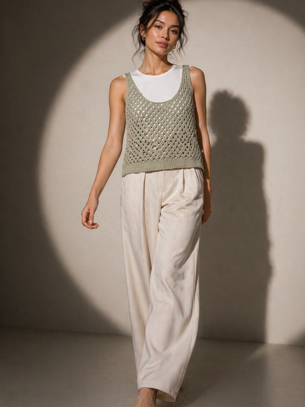 Open Knit Sleeveless Top