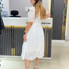 Embroidered Lace Co-Ord Set with Cropped Jacket