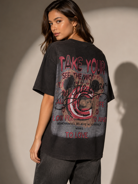Oversized Teddy Graphic T-Shirt