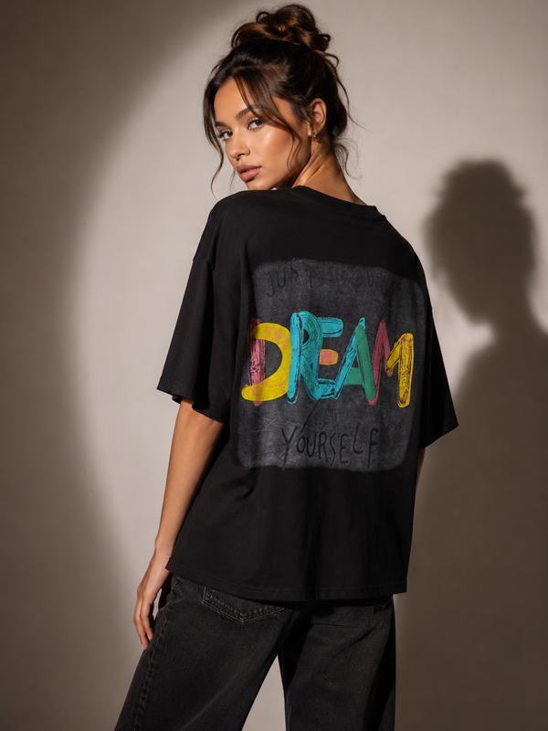 Graphic Patchwork Oversized T-Shirt
