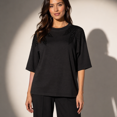 Embellished Relaxed Fit Top