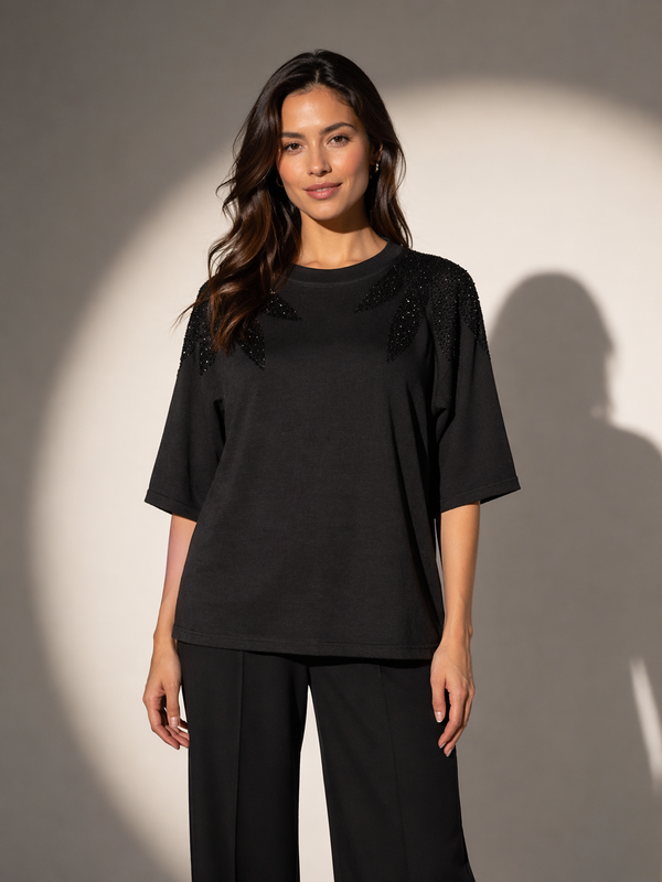 Embellished Relaxed Fit Top
