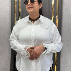 Textured Statement Collar Shirt