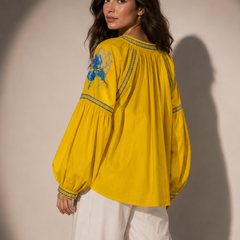 Embroidered Peasant Blouse