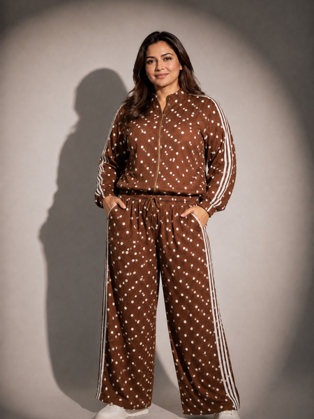 Polka Dot Zip-Up Co-Ord Set