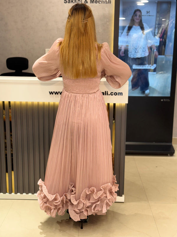 Textured Floral Detail Midi Dress