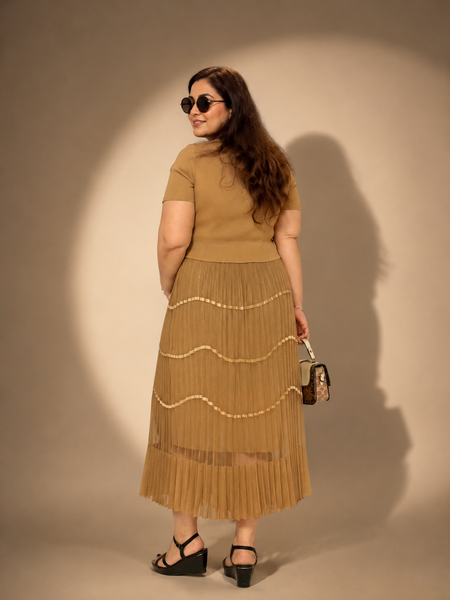 Pleated Tailored Maxi Dress