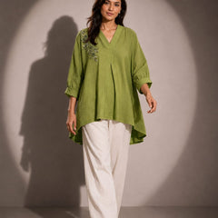 Embroidered Asymmetric Top