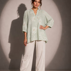 Floral Embroidered Relaxed Top