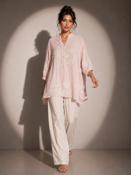 Floral Embroidered Relaxed Top