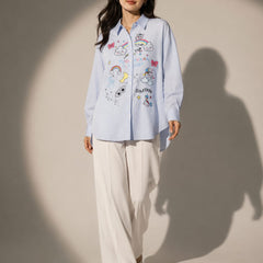 Illustrated Oversized Poplin Shirt