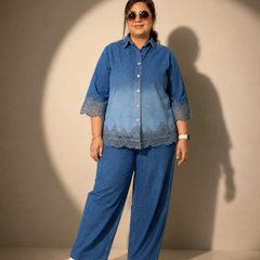 Embroidered Denim Co-Ord Set