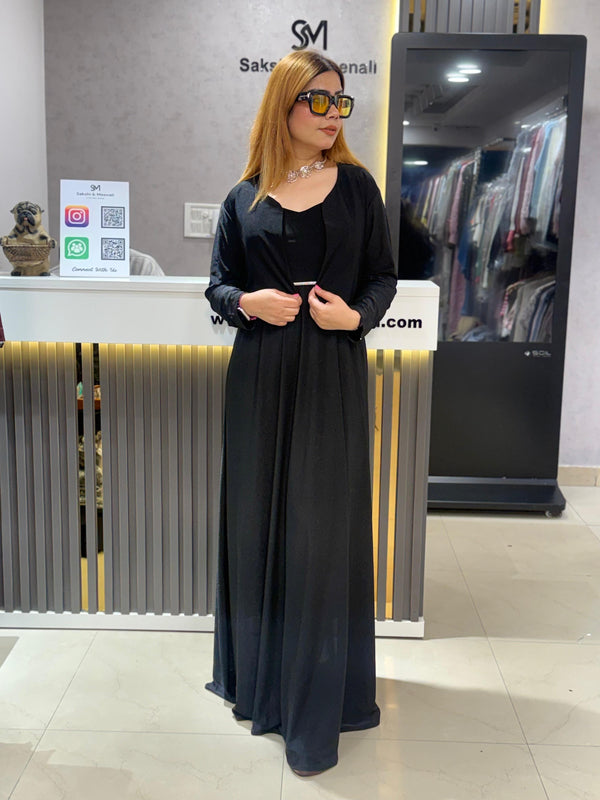 Fluid Maxi Dress with Lightweight Overlay