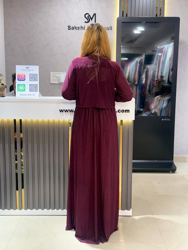 Fluid Maxi Dress with Lightweight Overlay