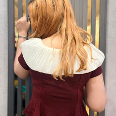 Ruffled Floral Neckline Top