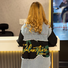 Patchwork Graphic Denim Shirt