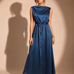 Satin Halter Maxi Dress