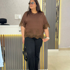 Lace Detail Relaxed Fit Top