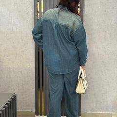Relaxed Fit Denim Shirt with Subtle Embellishment