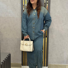 Relaxed Fit Denim Shirt with Subtle Embellishment