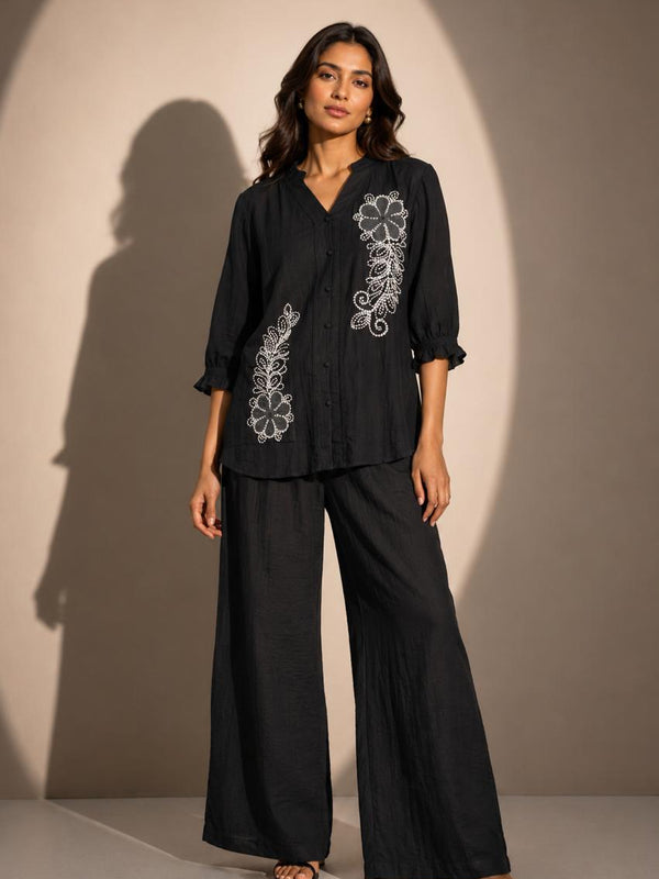 Embroidered Relaxed Co-Ord Set