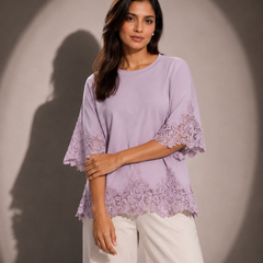 Lace Detail Relaxed Fit Top