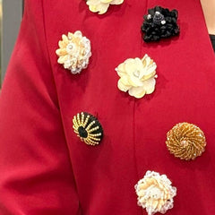 Embellished Tailored Blazer & Wide-Leg Trouser Set
