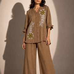 Embroidered Relaxed Co-Ord Set