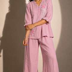 Embroidered Relaxed Co-Ord Set