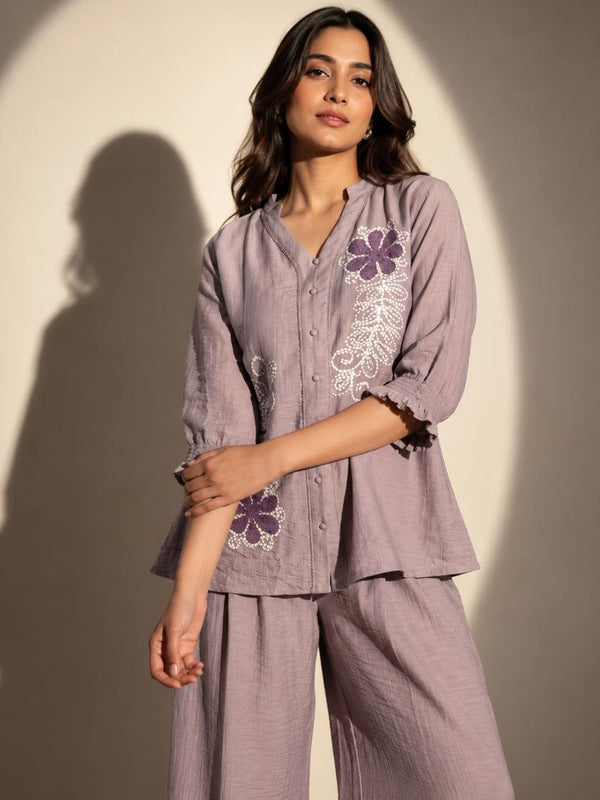Embroidered Relaxed Co-Ord Set