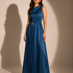 Satin Halter Maxi Dress