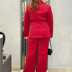 Embellished Tailored Blazer & Wide-Leg Trouser Set