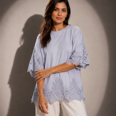 Lace Detail Relaxed Fit Top