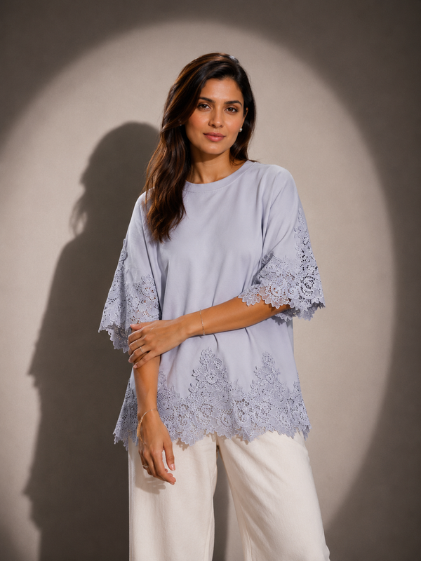 Lace Detail Relaxed Fit Top