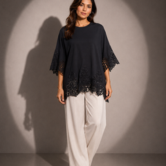Lace Detail Relaxed Fit Top